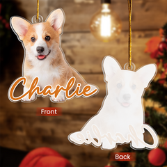 Personalized Dog Cat Photo Ornament - Customized Pet Photo Shaped Acrylic Ornaments, Acrylic Dog Cat Ornaments for Christmas Tree, Gift for Pet Lovers