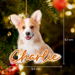 Personalized Dog Cat Photo Ornament - Customized Pet Photo Shaped Acrylic Ornaments, Acrylic Dog Cat Ornaments for Christmas Tree, Gift for Pet Lovers