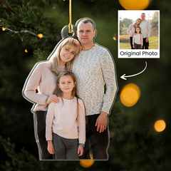 Personalized Family Photo Ornament - Customized Photo Shaped Acrylic Ornaments, Custom Christmas Ornaments, Birthday Gift for Family Members