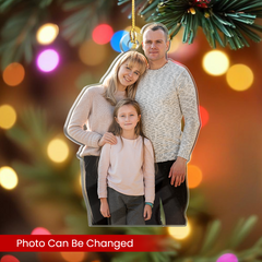 Personalized Family Photo Ornament - Customized Photo Shaped Acrylic Ornaments, Custom Christmas Ornaments, Birthday Gift for Family Members
