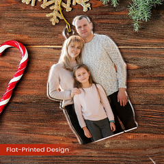Personalized Family Photo Ornament - Customized Photo Shaped Acrylic Ornaments, Custom Christmas Ornaments, Birthday Gift for Family Members