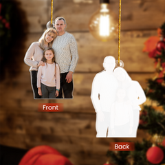 Personalized Family Photo Ornament - Customized Photo Shaped Acrylic Ornaments, Custom Christmas Ornaments, Birthday Gift for Family Members