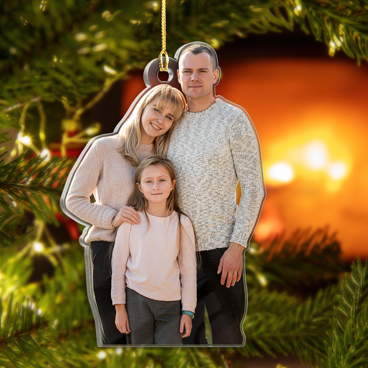 Personalized Family Photo Ornament - Customized Photo Shaped Acrylic Ornaments, Custom Christmas Ornaments, Birthday Gift for Family Members