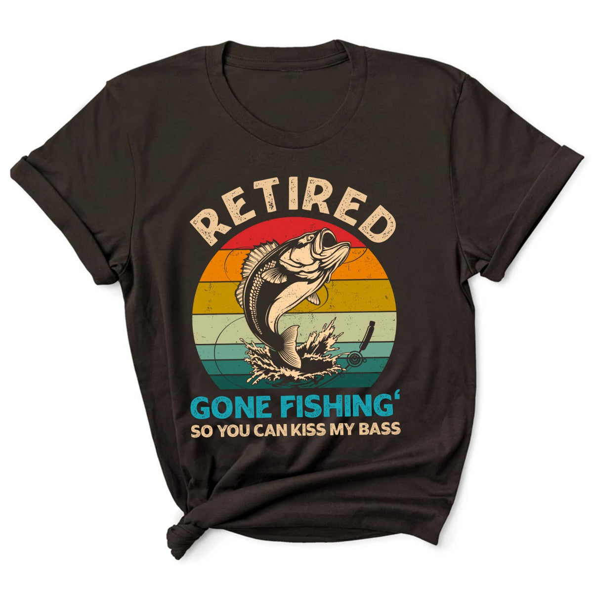 Fishing, Dad, Grandpa, Grandparents, Father's Day, Brothers, Husband, Retirement, Funny T-Shirts, T-shirts For Men, Dark Chocolate, S