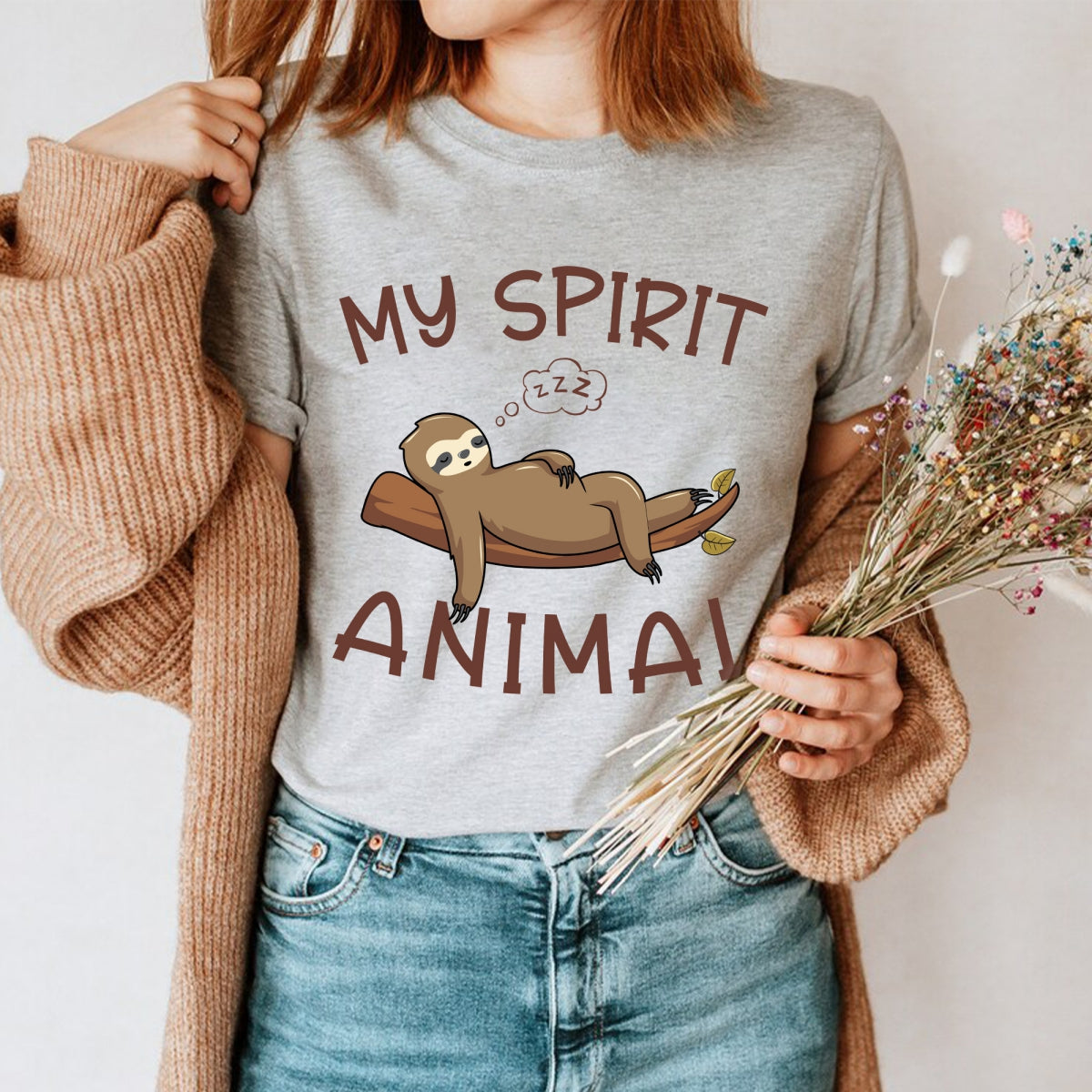 Sloth Shirt My Spirit Animal Funny Sloth Gift T-Shirt
