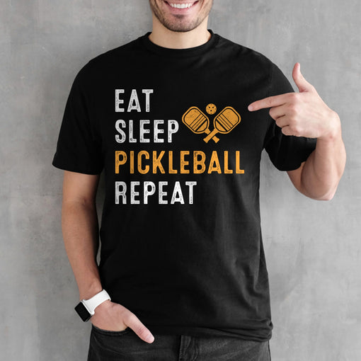 Eat Sleep Pickleball Repeat T Shirt Funny Pickle Ball Game