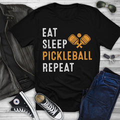 Eat Sleep Pickleball Repeat T Shirt Funny Pickle Ball Game