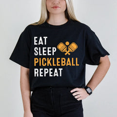 Eat Sleep Pickleball Repeat T Shirt Funny Pickle Ball Game