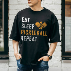Eat Sleep Pickleball Repeat T Shirt Funny Pickle Ball Game