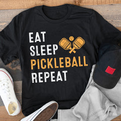 Eat Sleep Pickleball Repeat T Shirt Funny Pickle Ball Game