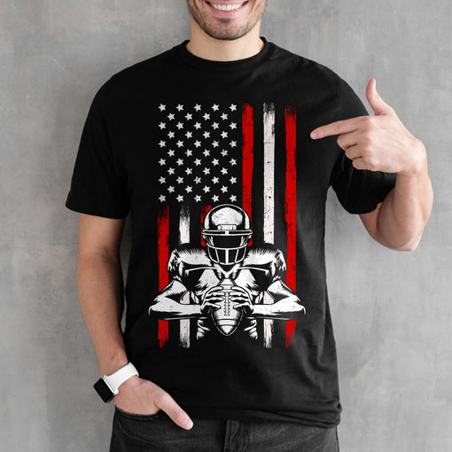 American Flag Football Team Gift for Men Boys T-Shirt