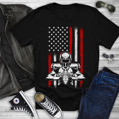 American Flag Football Team Gift for Men Boys T-Shirt
