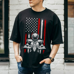 American Flag Football Team Gift for Men Boys T-Shirt