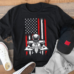 American Flag Football Team Gift for Men Boys T-Shirt