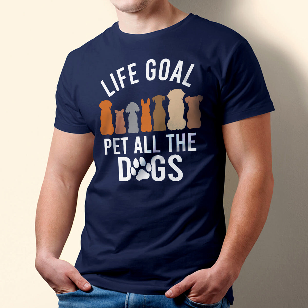 Life Goal Pet All The Dogs Shirt For Women Adult Funny Dog T-Shirt Womenswear