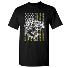 Fishing American Flag Vintage Tshirt USA Bass Fisherman Gift