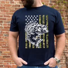 Fishing American Flag Vintage Tshirt USA Bass Fisherman Gift