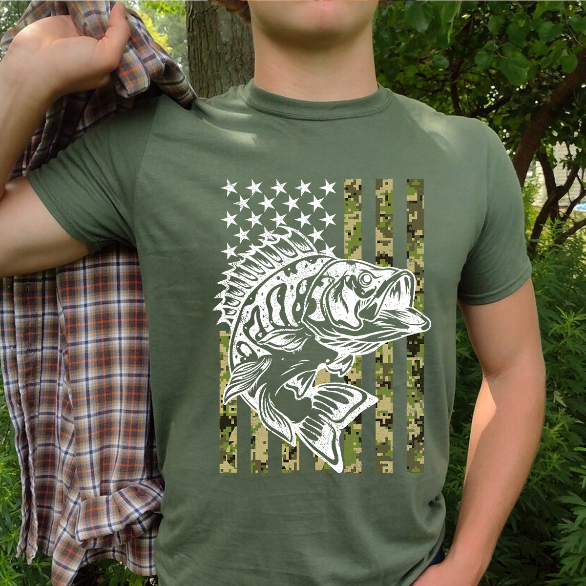 Fishing American Flag Vintage Tshirt USA Bass Fisherman Gift