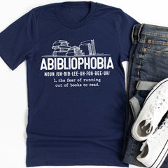 Abibliophobia Definition Reading Nerd Book Lovers Geek T-Shirt