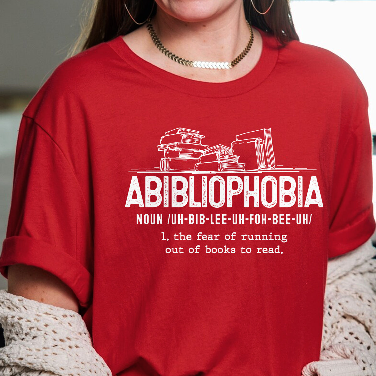 Abibliophobia Definition Reading Nerd Book Lovers Geek T-Shirt