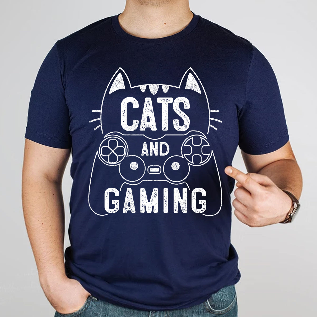 Cats And Gaming Funny Cat Lover Gaming Gift Gamer T-Shirt