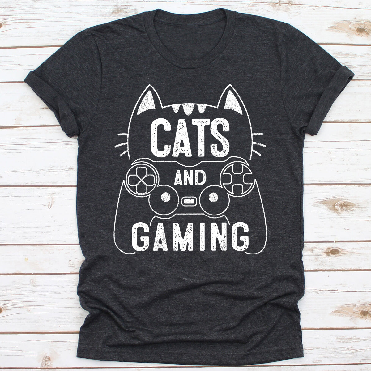 Cats And Gaming Funny Cat Lover Gaming Gift Gamer T-Shirt