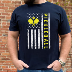 US Flag Pickleball Player Paddleball Lover T-Shirt