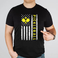 US Flag Pickleball Player Paddleball Lover T-Shirt