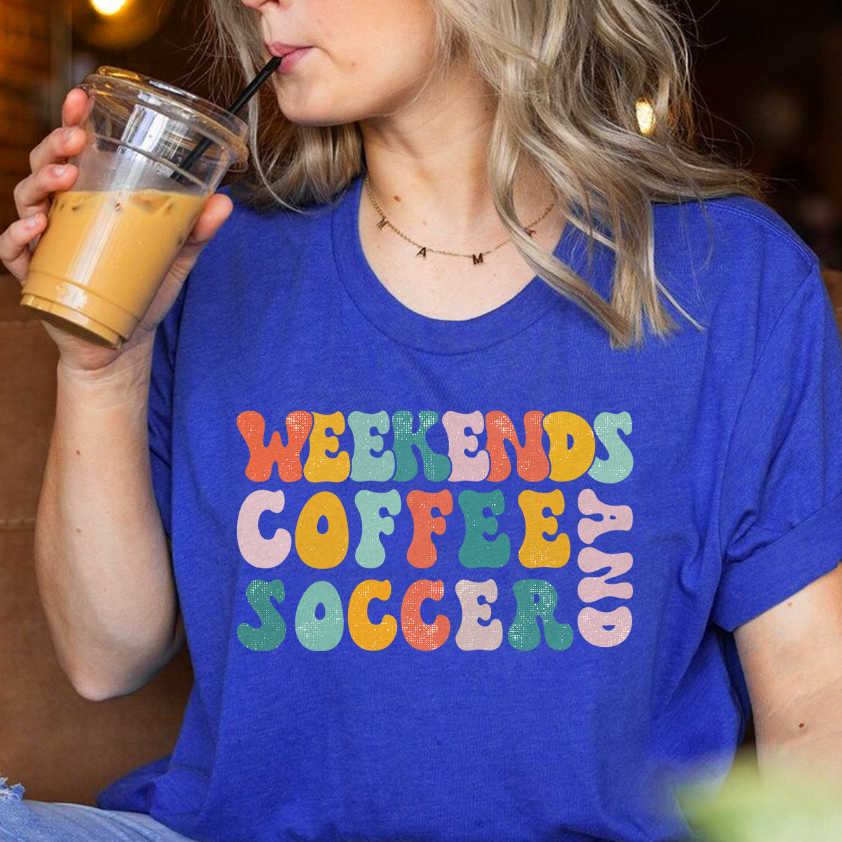 Weekends Coffee and Soccer Shirt Soccer Mom Tshirts for Women Soccer Gift Shirt