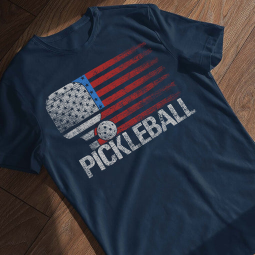 America Flag Pickleball Player Paddleball Lover T-Shirt