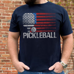 America Flag Pickleball Player Paddleball Lover T-Shirt