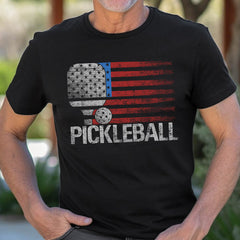 America Flag Pickleball Player Paddleball Lover T-Shirt