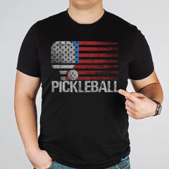 America Flag Pickleball Player Paddleball Lover T-Shirt