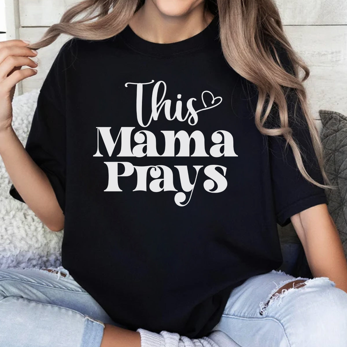 This Mama Prays Shirt Christian Mommy Faith Mother's Day T-Shirt