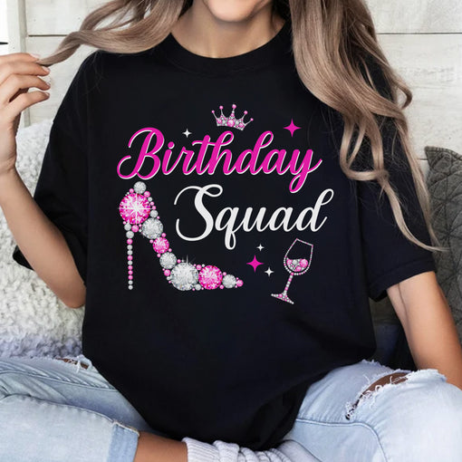 Birthday Squad Party Matching Family Group Funny Bday Team T-Shirt