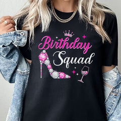 Birthday Squad Party Matching Family Group Funny Bday Team T-Shirt