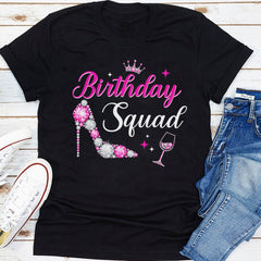 Birthday Squad Party Matching Family Group Funny Bday Team T-Shirt