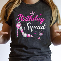 Birthday Squad Party Matching Family Group Funny Bday Team T-Shirt