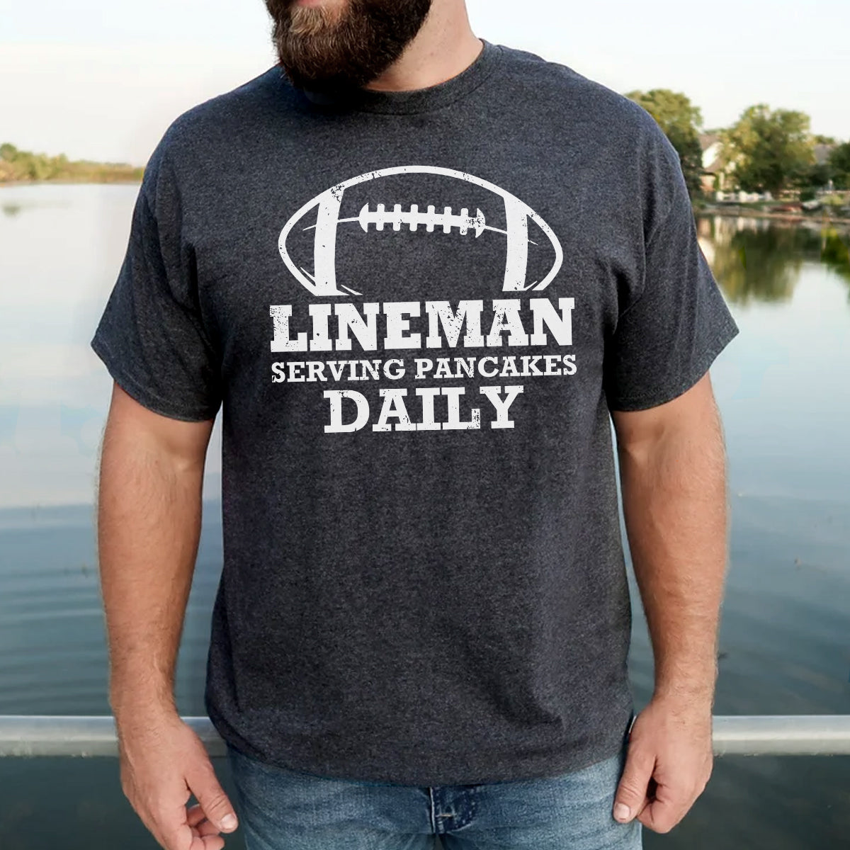 Lineman Serving Pancakes Daily Football Offensive Lineman T-Shirt