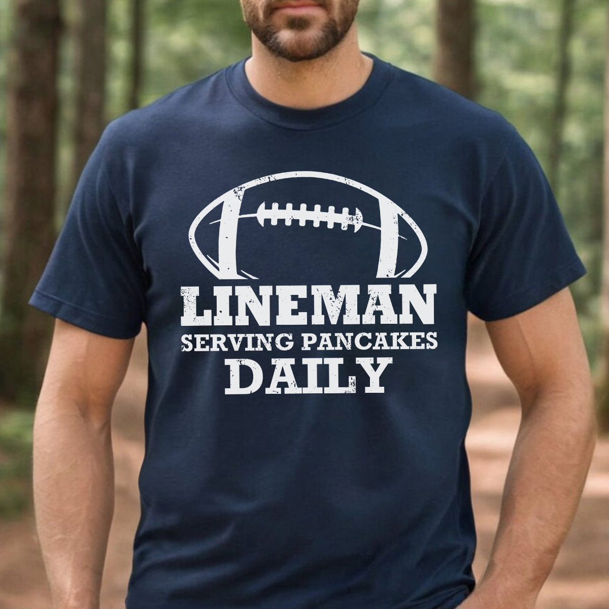 Lineman Serving Pancakes Daily Football Offensive Lineman T-Shirt