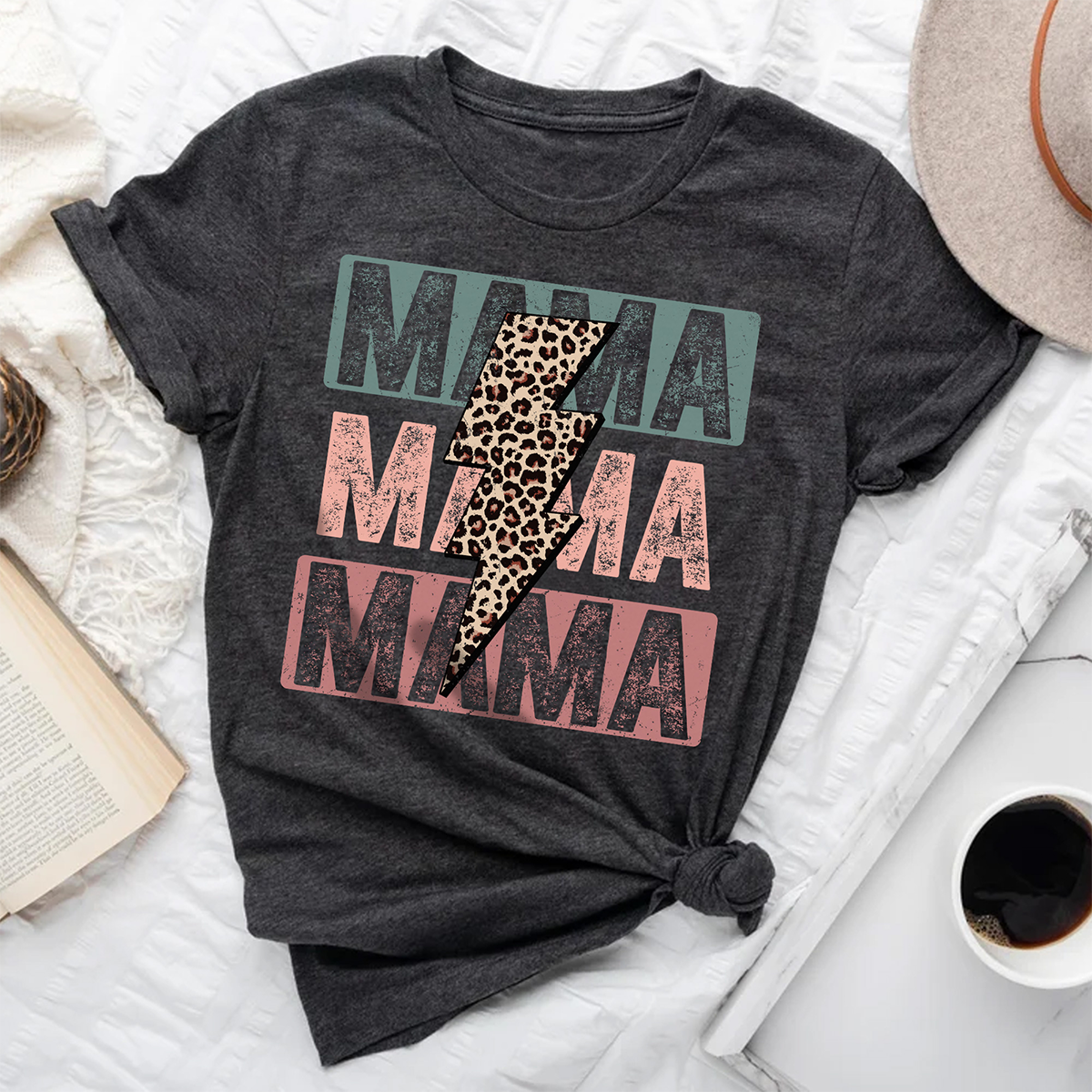 Sandjest Mom T-Shirt Leopard Style Gift for Women Mother Friend Mommy Mama