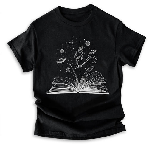 Books and Space T-Shirt Space Lover Gift For Bookworm Astronomy Tee