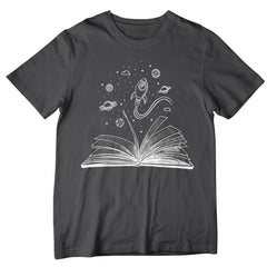 Books and Space T-Shirt Space Lover Gift For Bookworm Astronomy Tee
