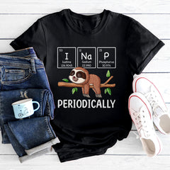 I Nap Periodically Science Sloth Periodic Table Elements T-Shirt