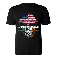 American Grown Irish Roots Flag Ireland St Patrick's Day T-Shirt