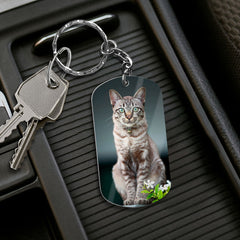 Forever In My Heart Memorial Cat Personalized Keychain
