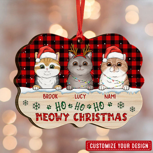Ho Ho Ho Meowy Christmas Personalized Ornament For Cat Lover