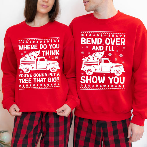 Sandjest Christmas Funny Sweatshirt Gifts for Couple Husband Wife Girlfriend Boyfriend