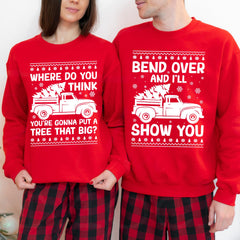 Sandjest Christmas Funny Sweatshirt Gifts for Couple Husband Wife Girlfriend Boyfriend