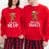 Sandjest Christmas Couple Sweatshirt Gingerbread Couple Gifts for Husband Wife Girlfriend Boyfriend